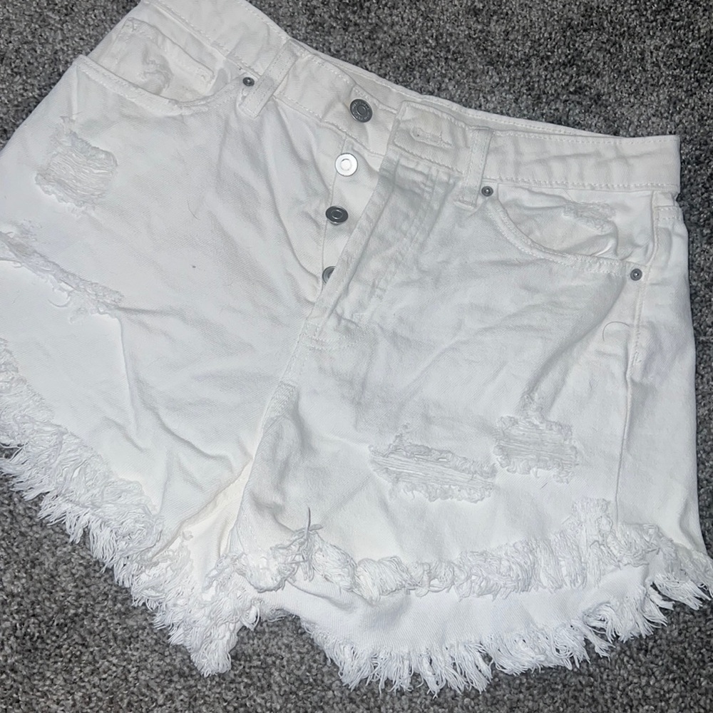 White denim shorts